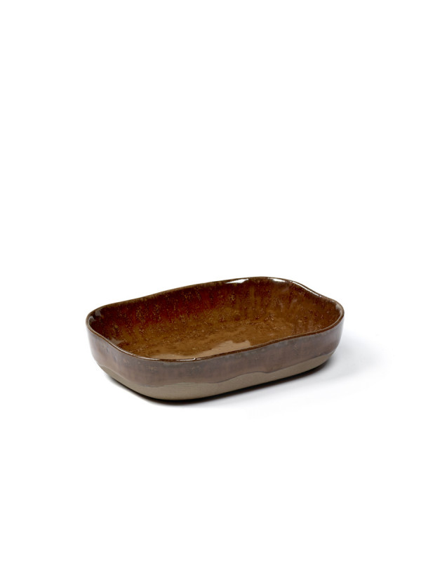 Coupelle rectangulaire brun grès 9,8x6,5 cm Merci Serax