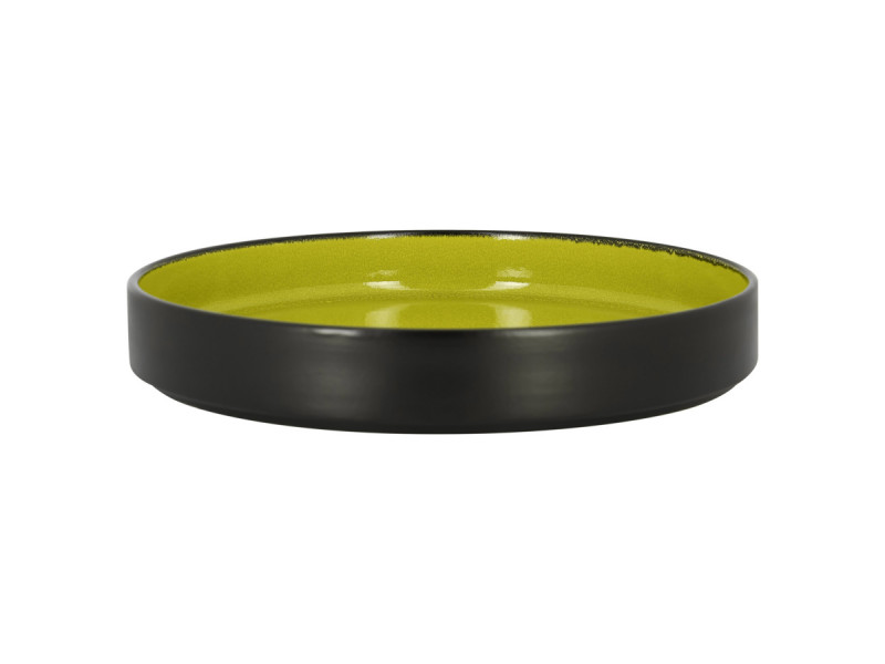 Assiette creuse rond vert porcelaine vitrifiée Ø 20 cm Fire Rak