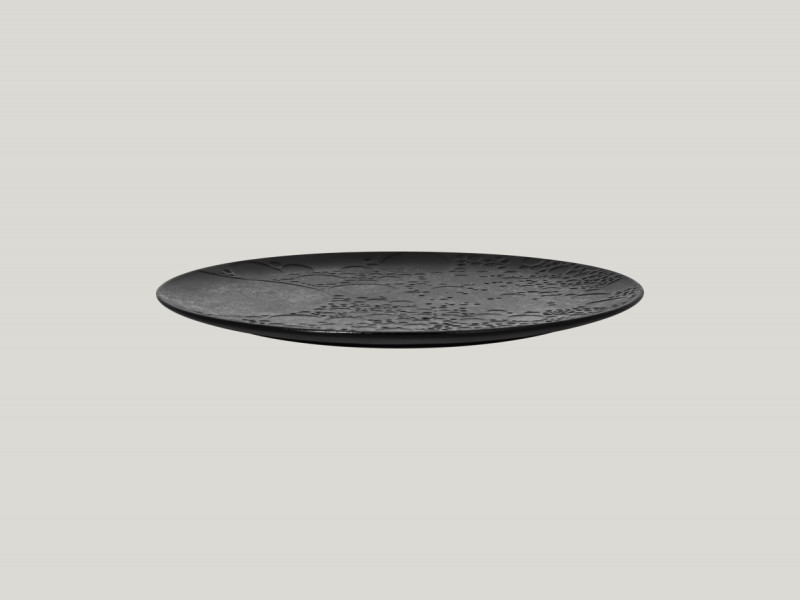 Assiette plate rond noir porcelaine vitrifiée Ø 30 cm Create Rak