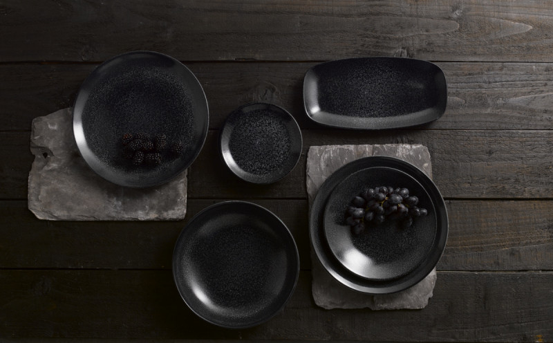 Assiette creuse rond noir porcelaine vitrifiée Ø 25,6 cm Evo Origins Dudson