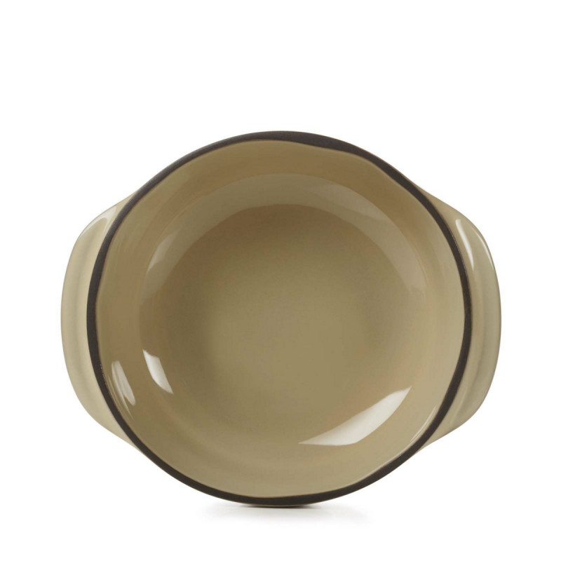 Cocotte sans couvercle rond beige porcelaine culinaire Ø 12 cm CaractÈre Revol