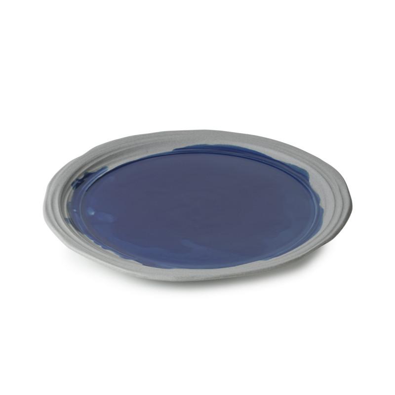 Assiette plate rond bleu porcelaine Ø 21 cm No.w Revol