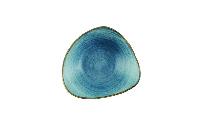 Assiette plate triangulaire Raw Teal porcelaine vitrifiée 22,9 cm Stonecast Raw Churchill