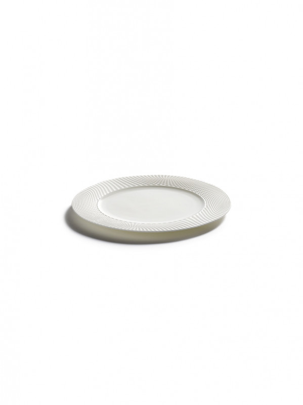 Assiette plate rond blanc porcelaine bone china Ø 18 cm Nido Serax