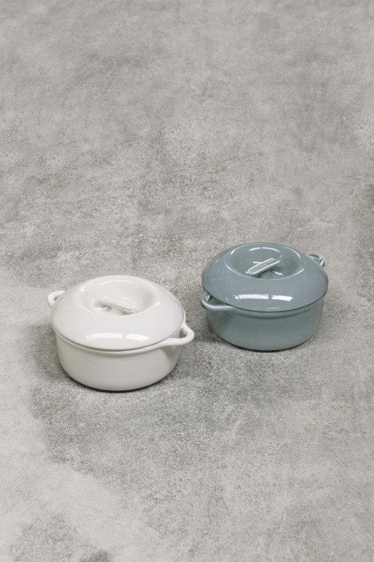 Cocotte avec couvercle pour induction rond Blanc albâtre porcelaine Ø 31 cm Bombance Revol